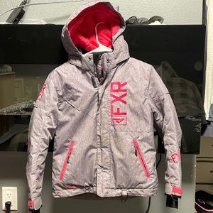FXR Girls Fresh Jacket sz10 heather grey/pink